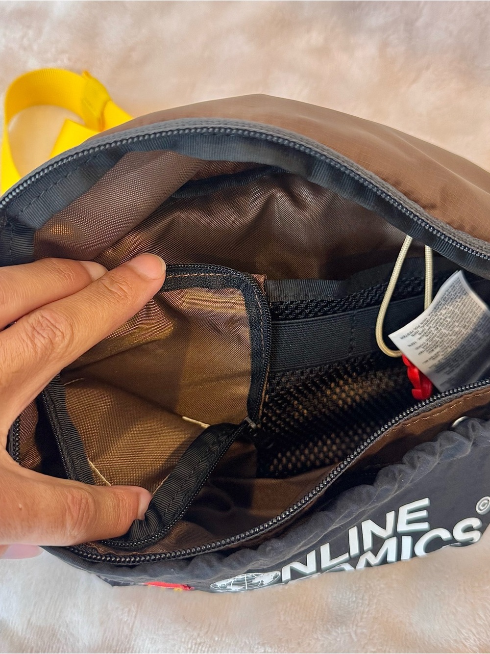 The North Face x Online Ceramics Black & Brown Belt Bag with Yellow Strap - Picture 10 of 15
